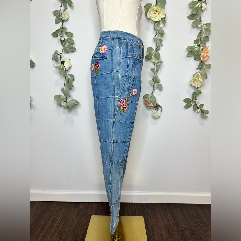 LoveShackFancy Marika Pant in Denim - Picture 9 of 12